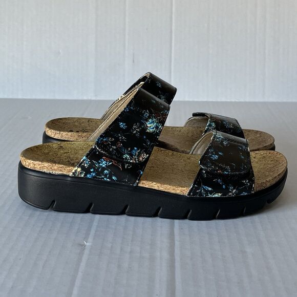 ALEGRIA RUBIE SANDALS VEGAN LEATHER DOUBLE ADJUSTABLE STRAPS SLIDES EU 39 US 9 - Picture 14 of 15